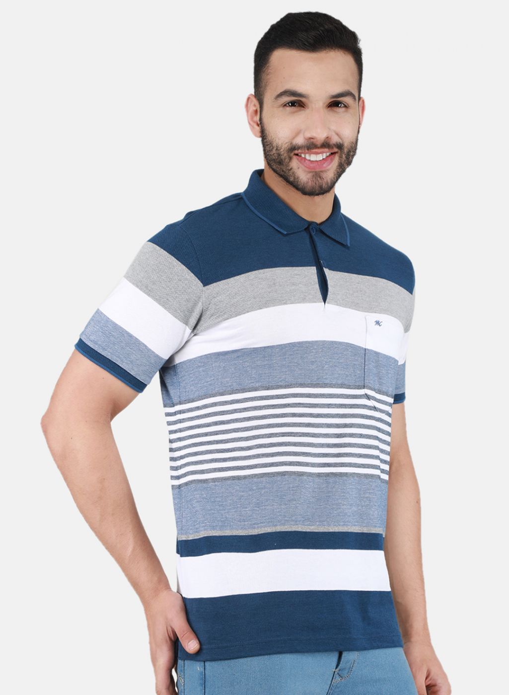 Men Blue Printed T-Shirt