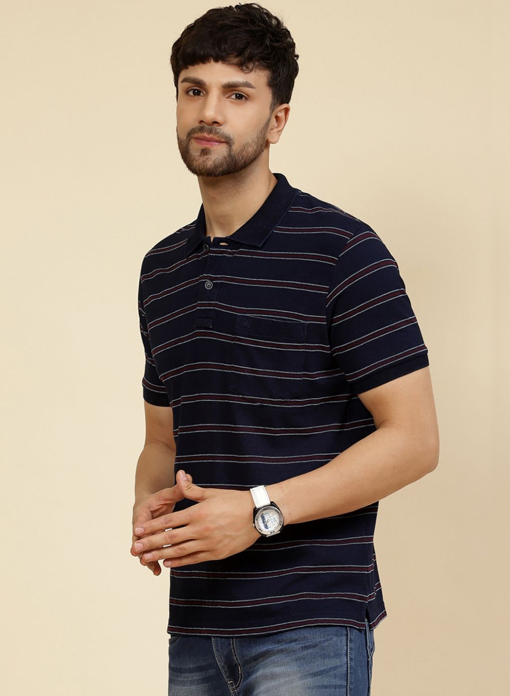 Men NAvy Blue Printed T-Shirt
