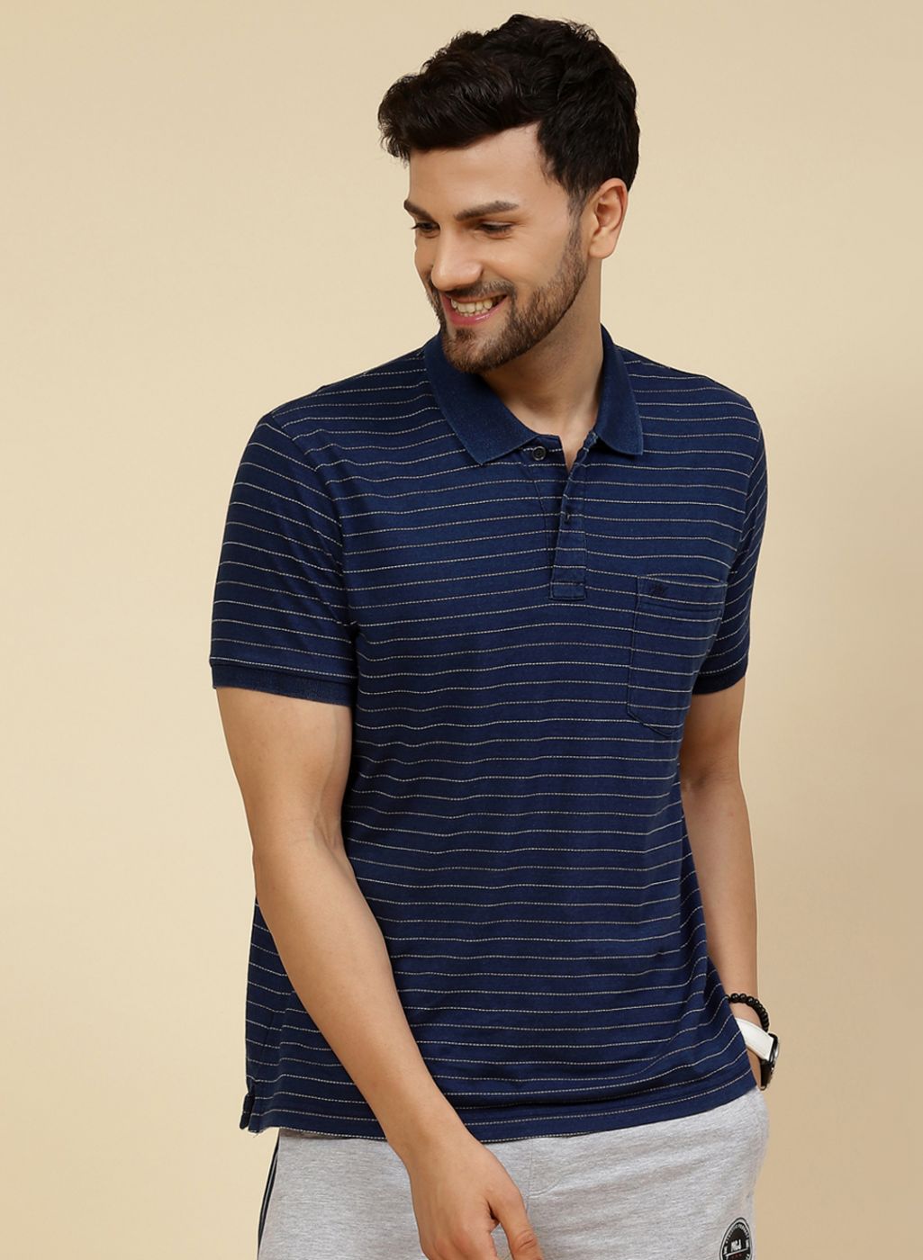 Men Blue Printed T-Shirt