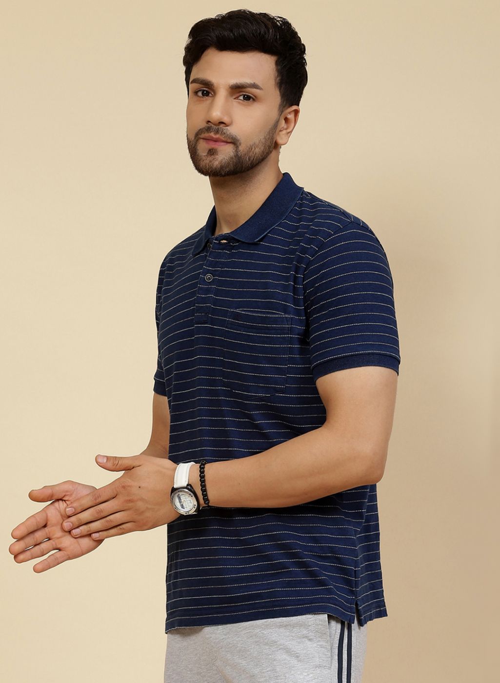 Men Blue Printed T-Shirt