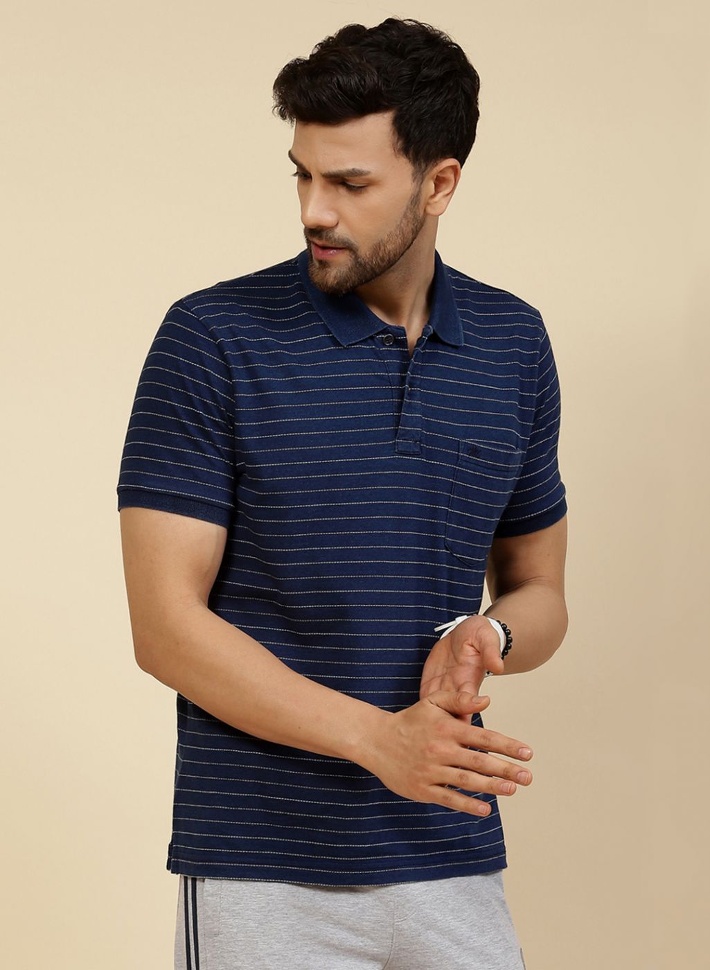 Men Blue Printed T-Shirt