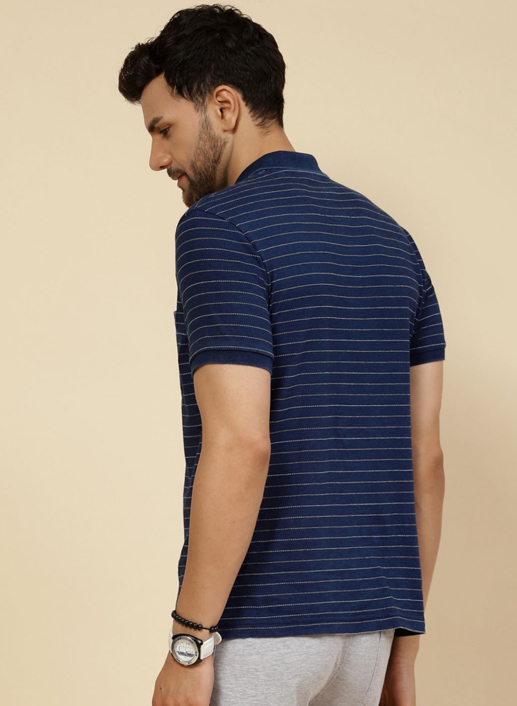 Men Blue Printed T-Shirt