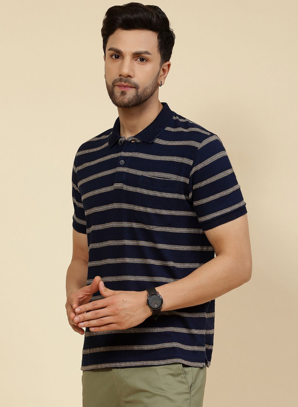 Men Blue Printed T-Shirt