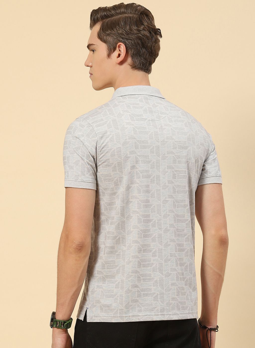 Men Grey Printed T-Shirt