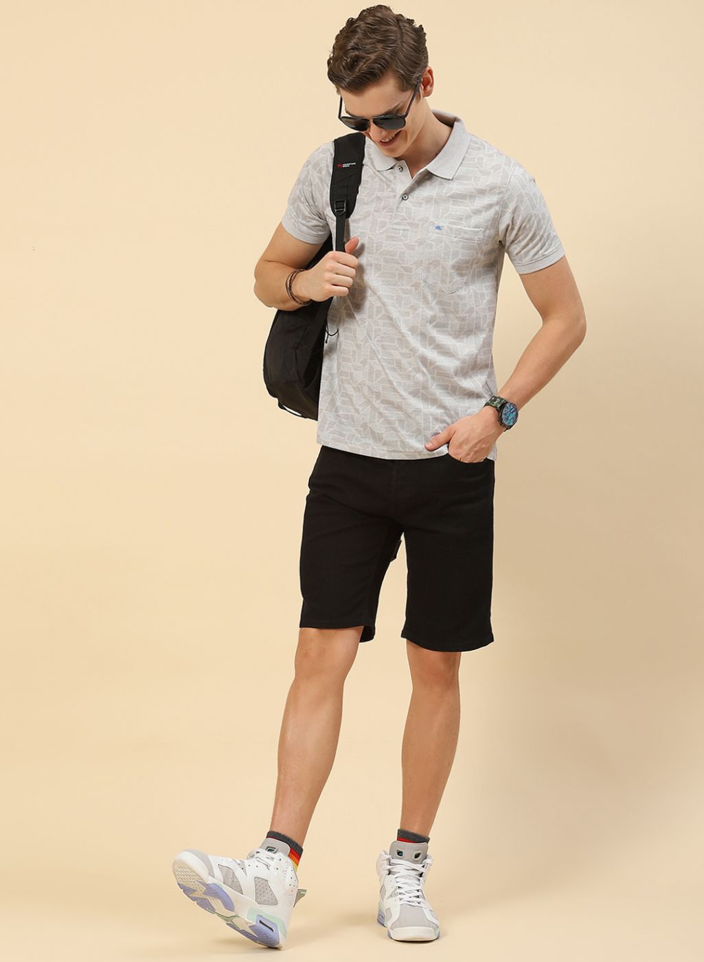 Men Grey Printed T-Shirt