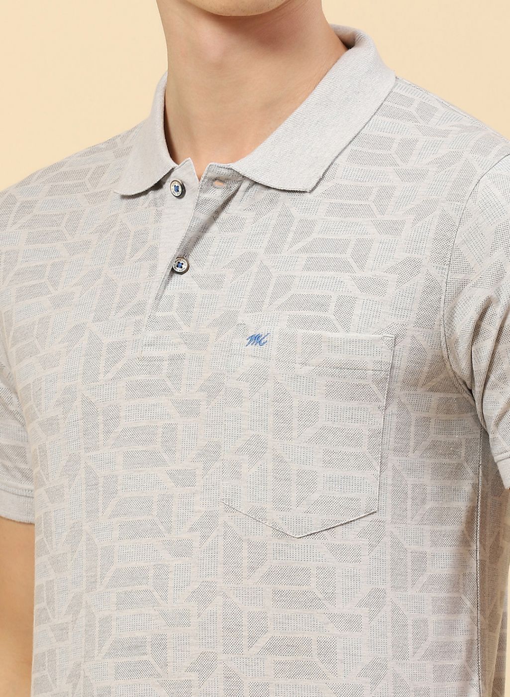 Men Grey Printed T-Shirt