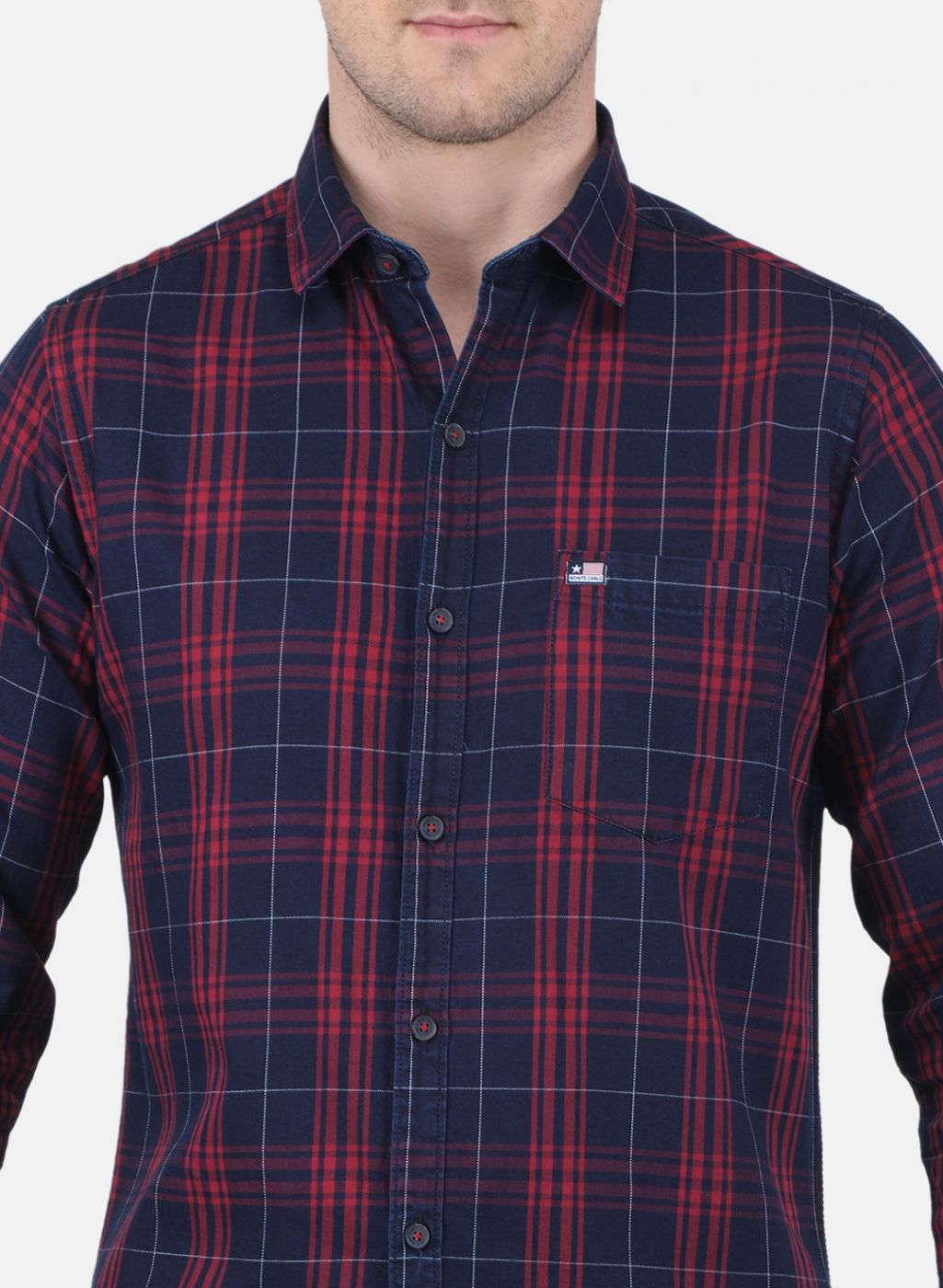 Men Maroon Check Shirt