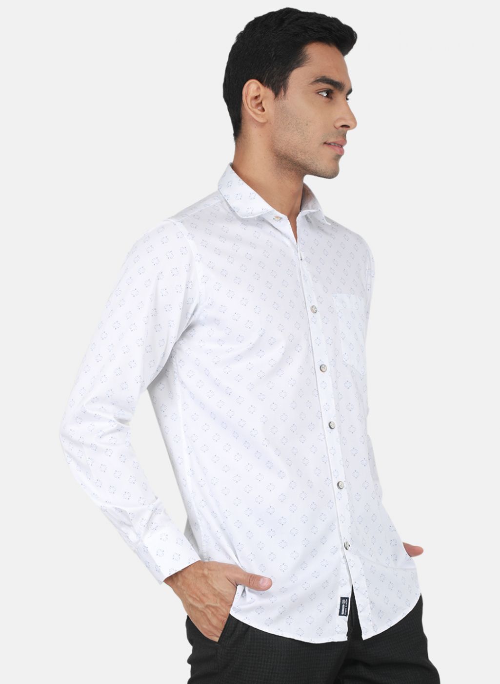 Men Blue Printed Shirt
