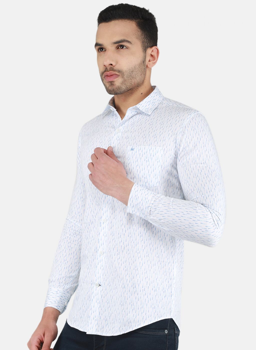 Men White Printed Shirt