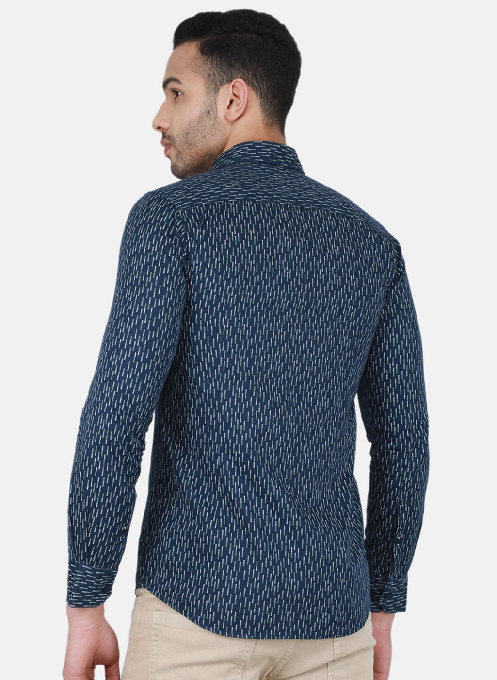 Men NAvy Blue Printed Shirt