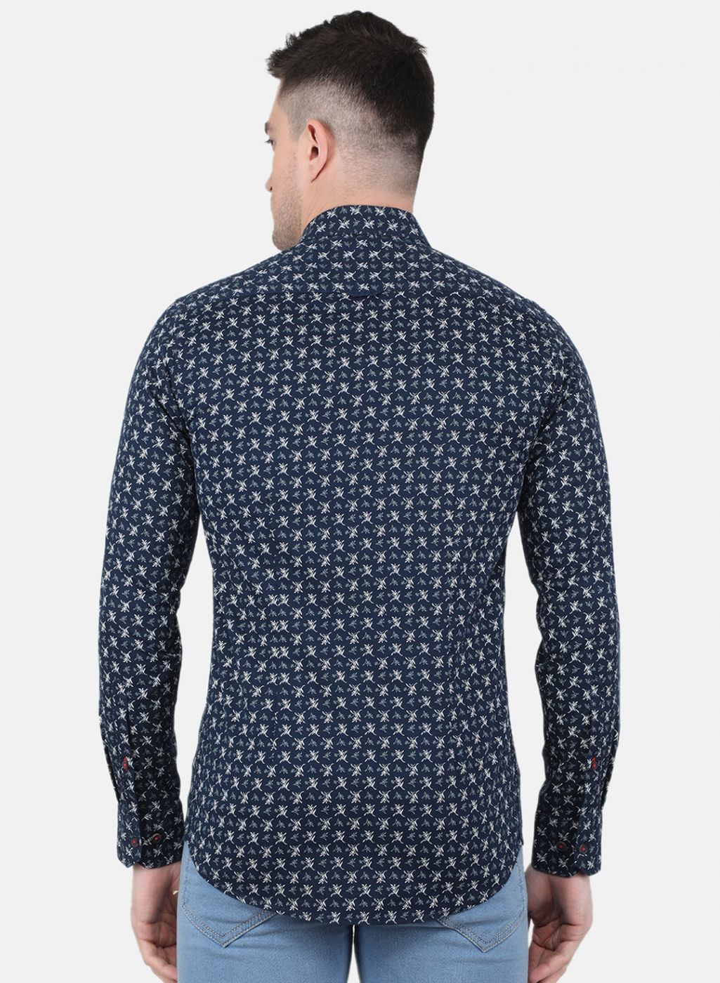 Men NAvy Blue Printed Shirt