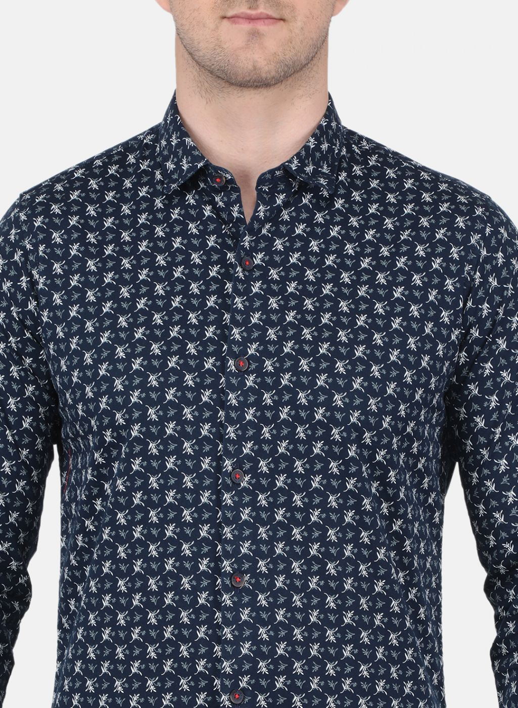 Men NAvy Blue Printed Shirt