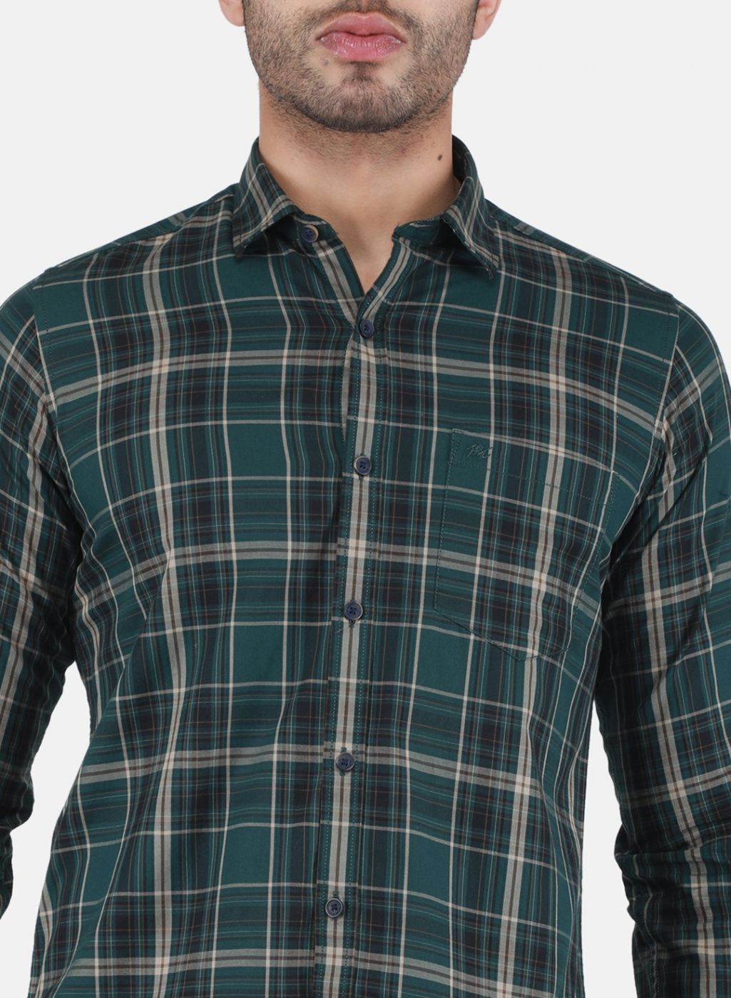 Men Green Check Shirt