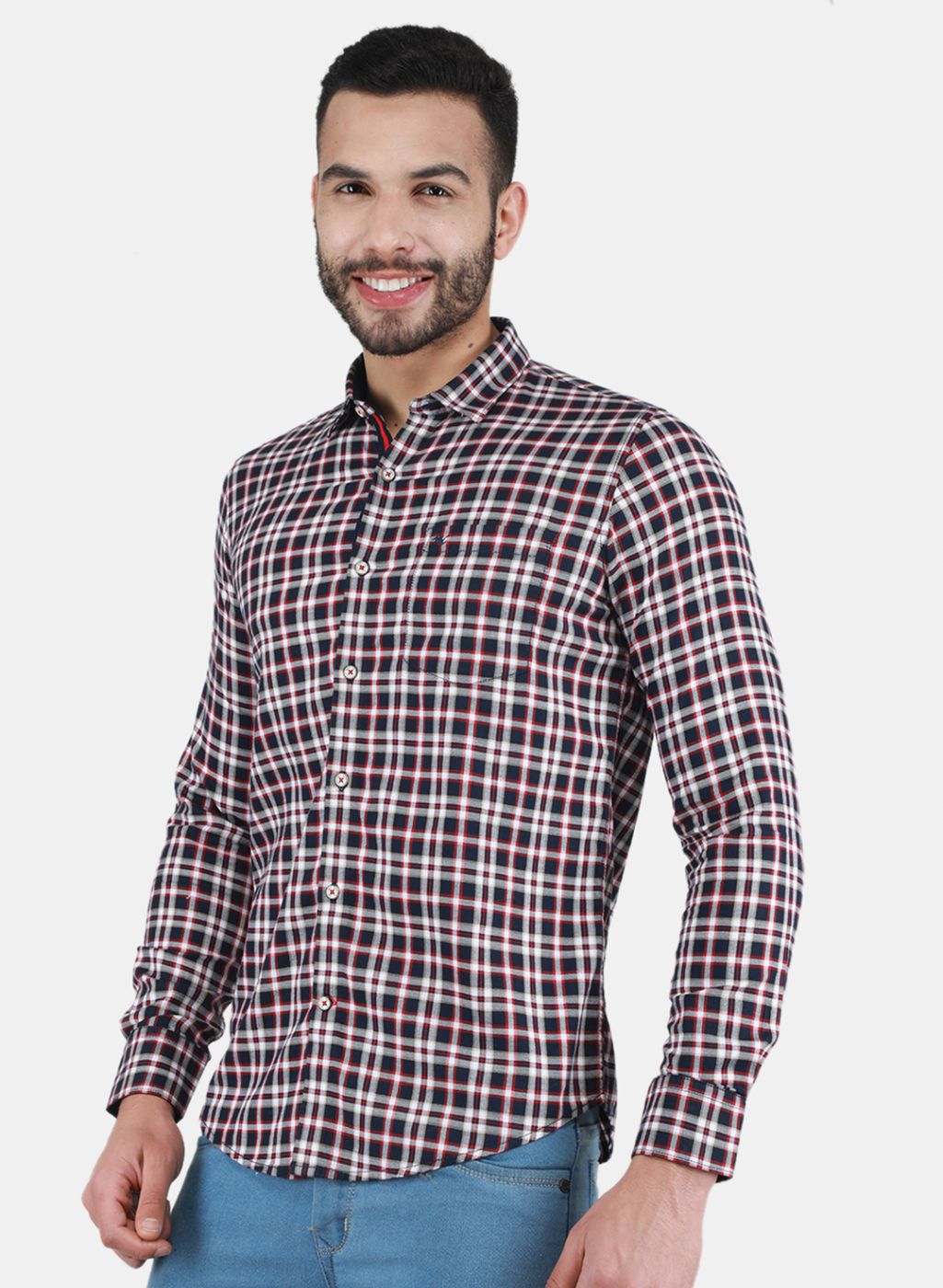 Men Red Check Shirt