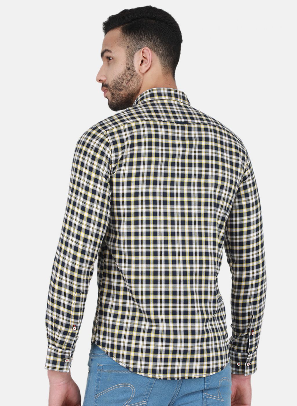 Men Mustard Check Shirt