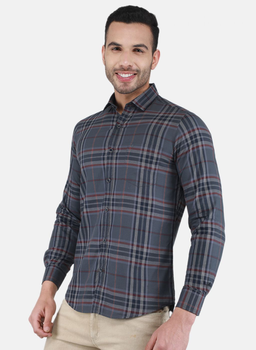 Men Yellow Check Shirt