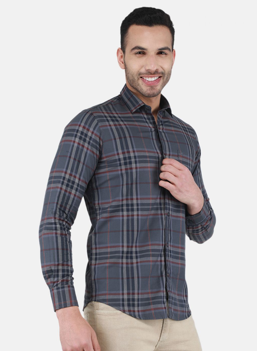 Men Yellow Check Shirt