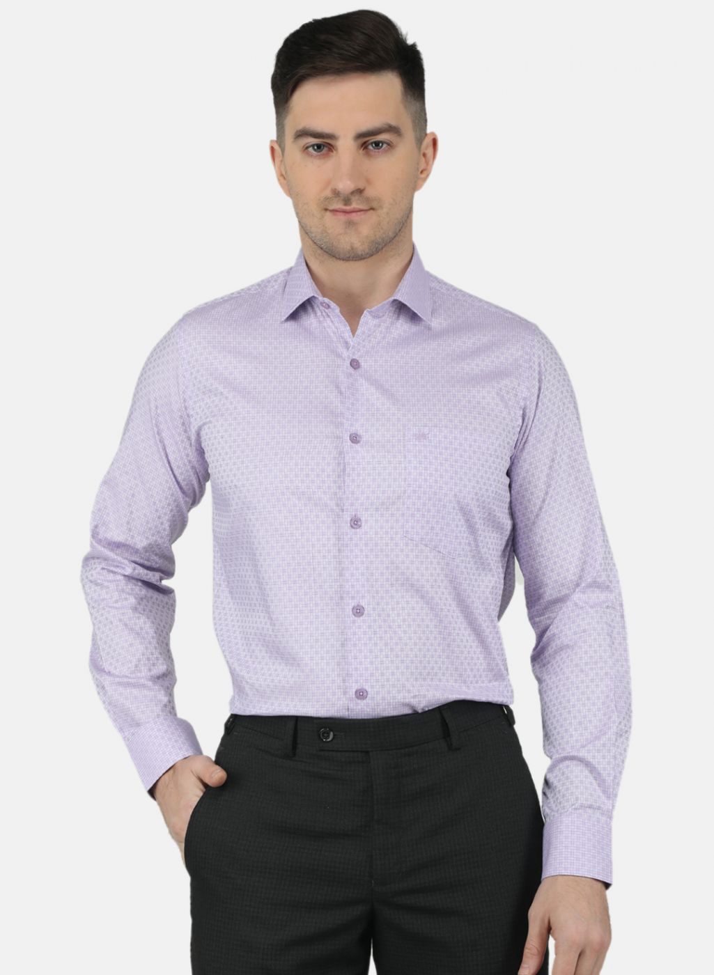 Men Purple Check Shirt