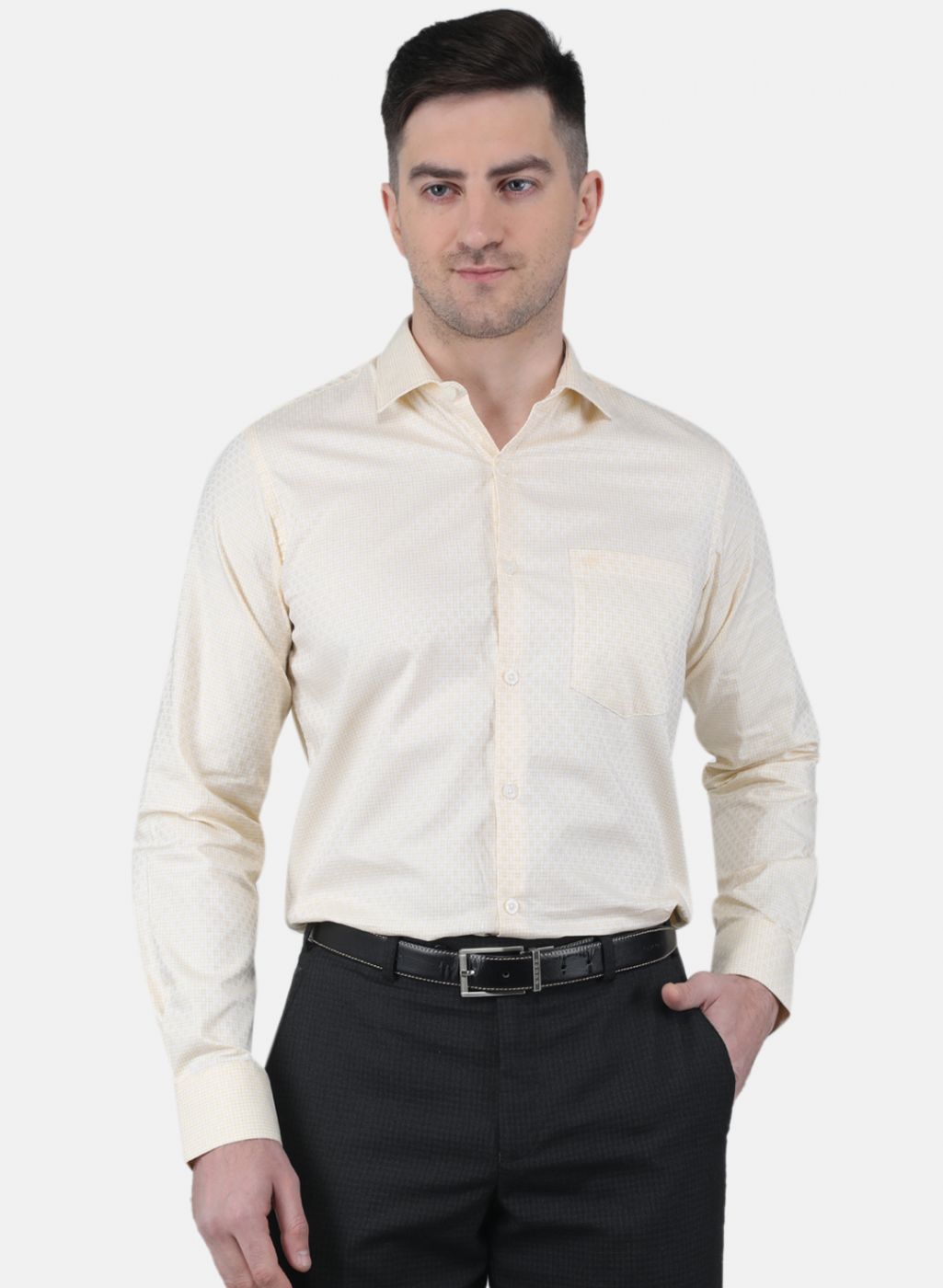 Men Yellow Check Shirt