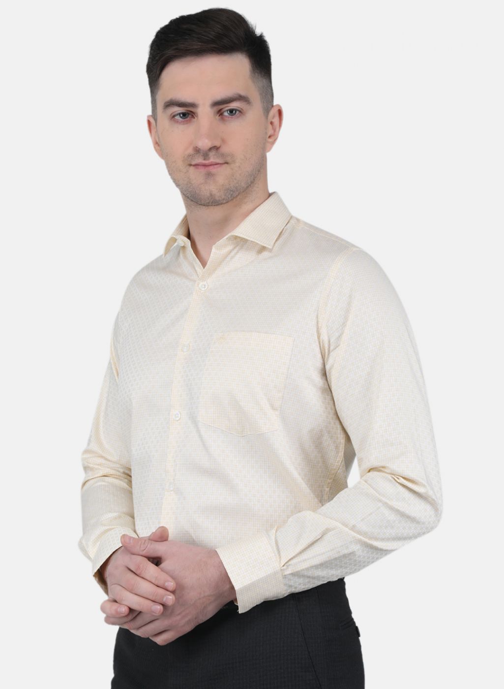 Men Yellow Check Shirt