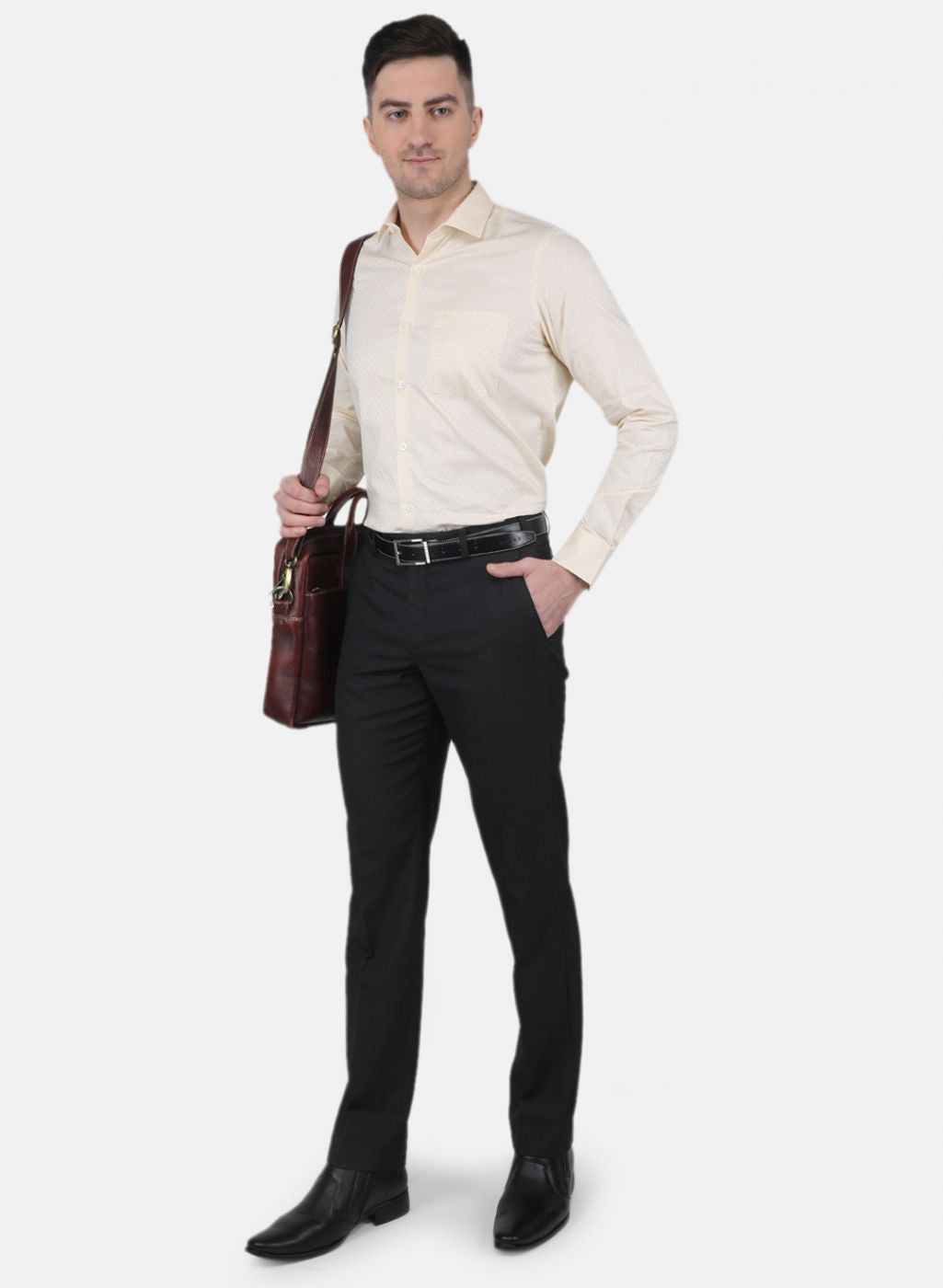 Men Yellow Check Shirt