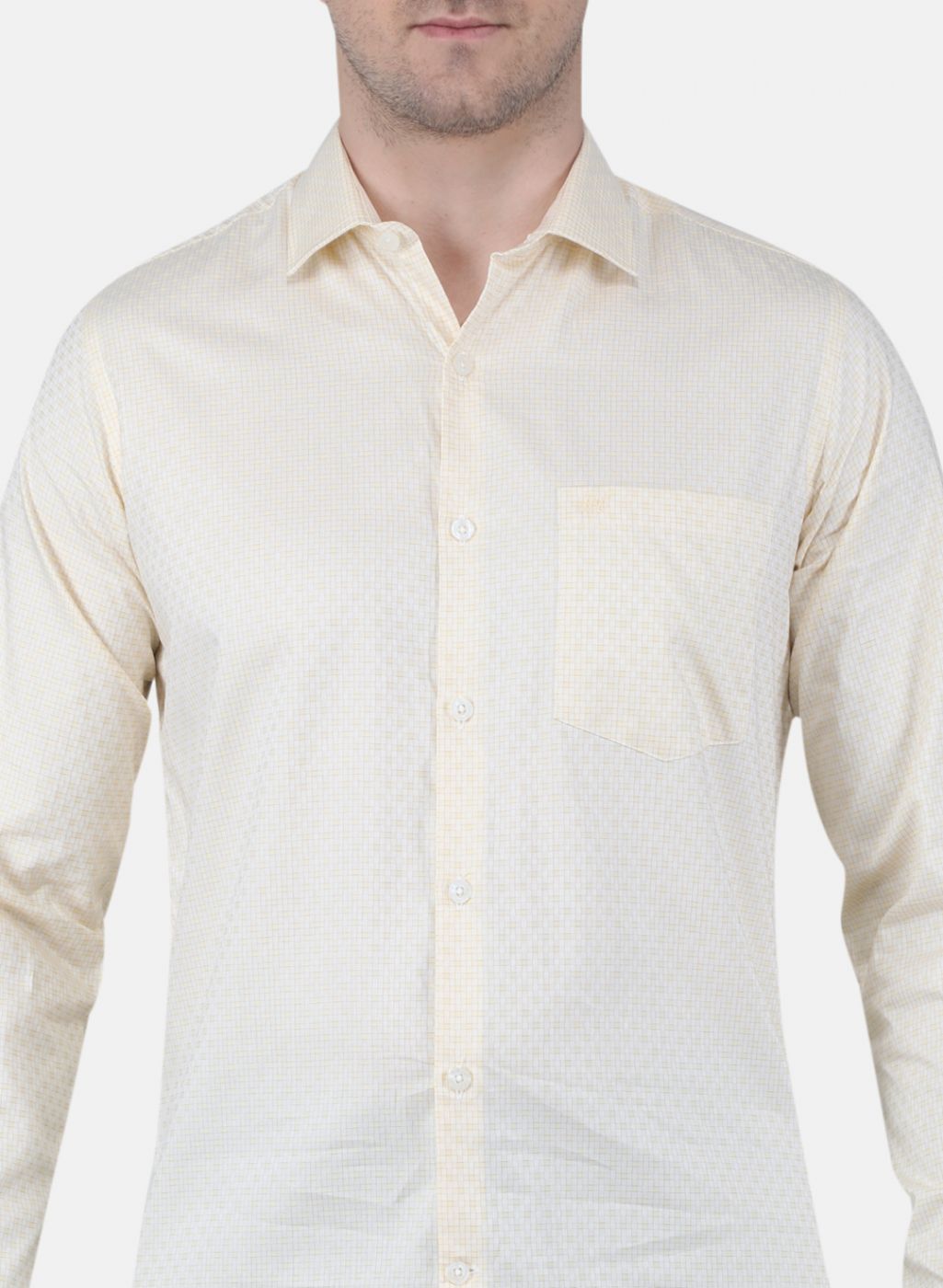Men Yellow Check Shirt