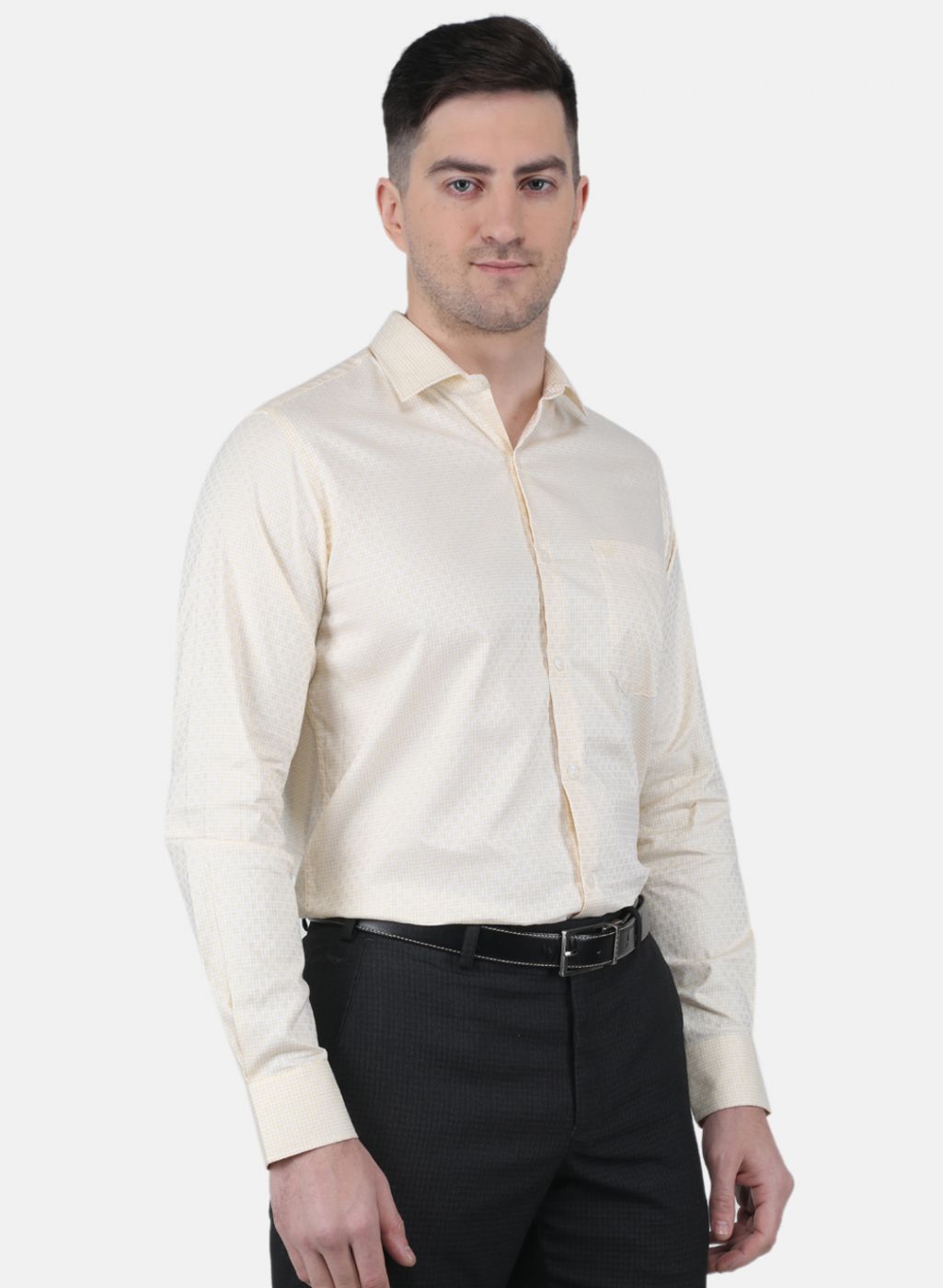 Men Yellow Check Shirt