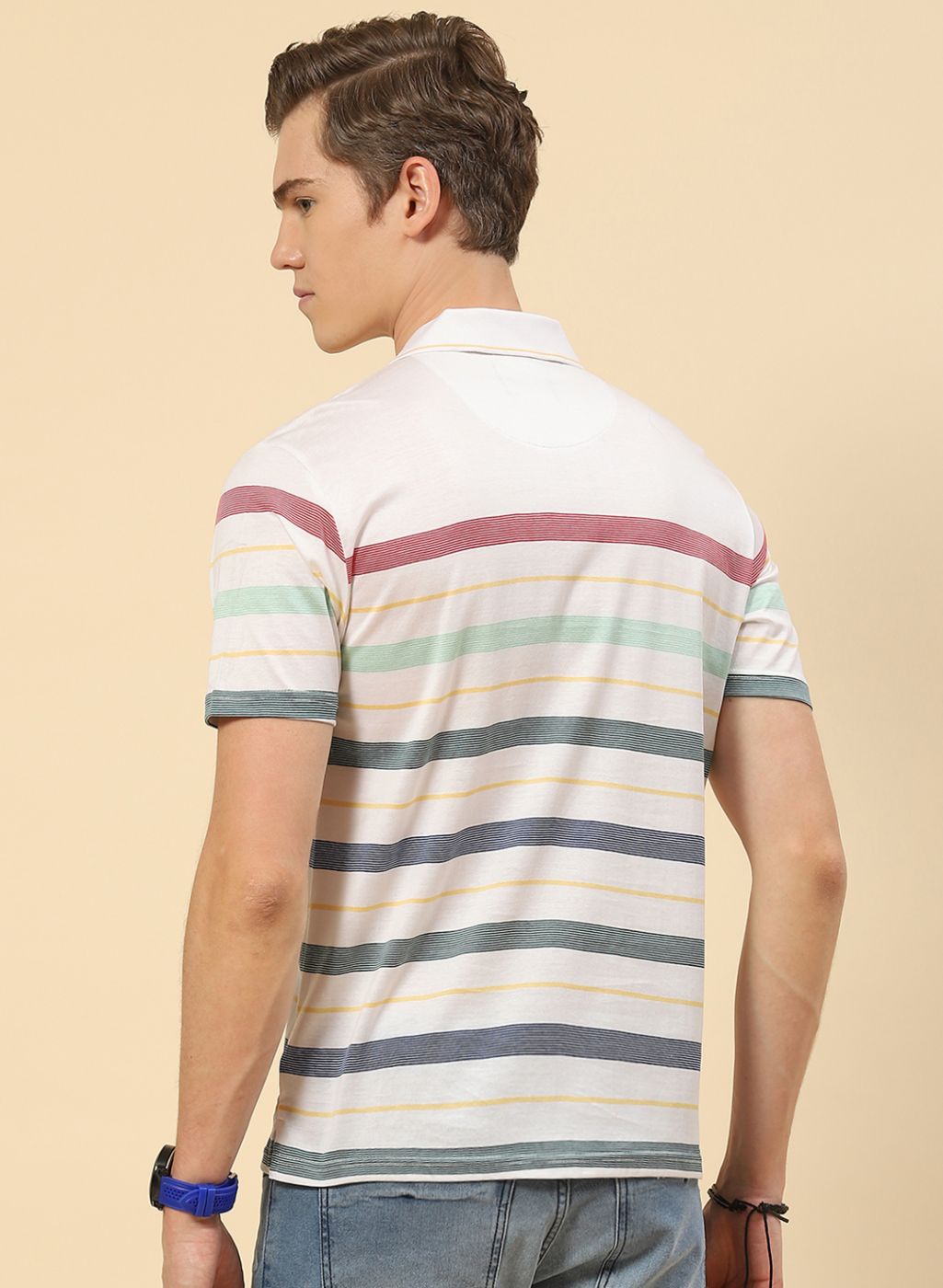 Men White Stripe Shirt