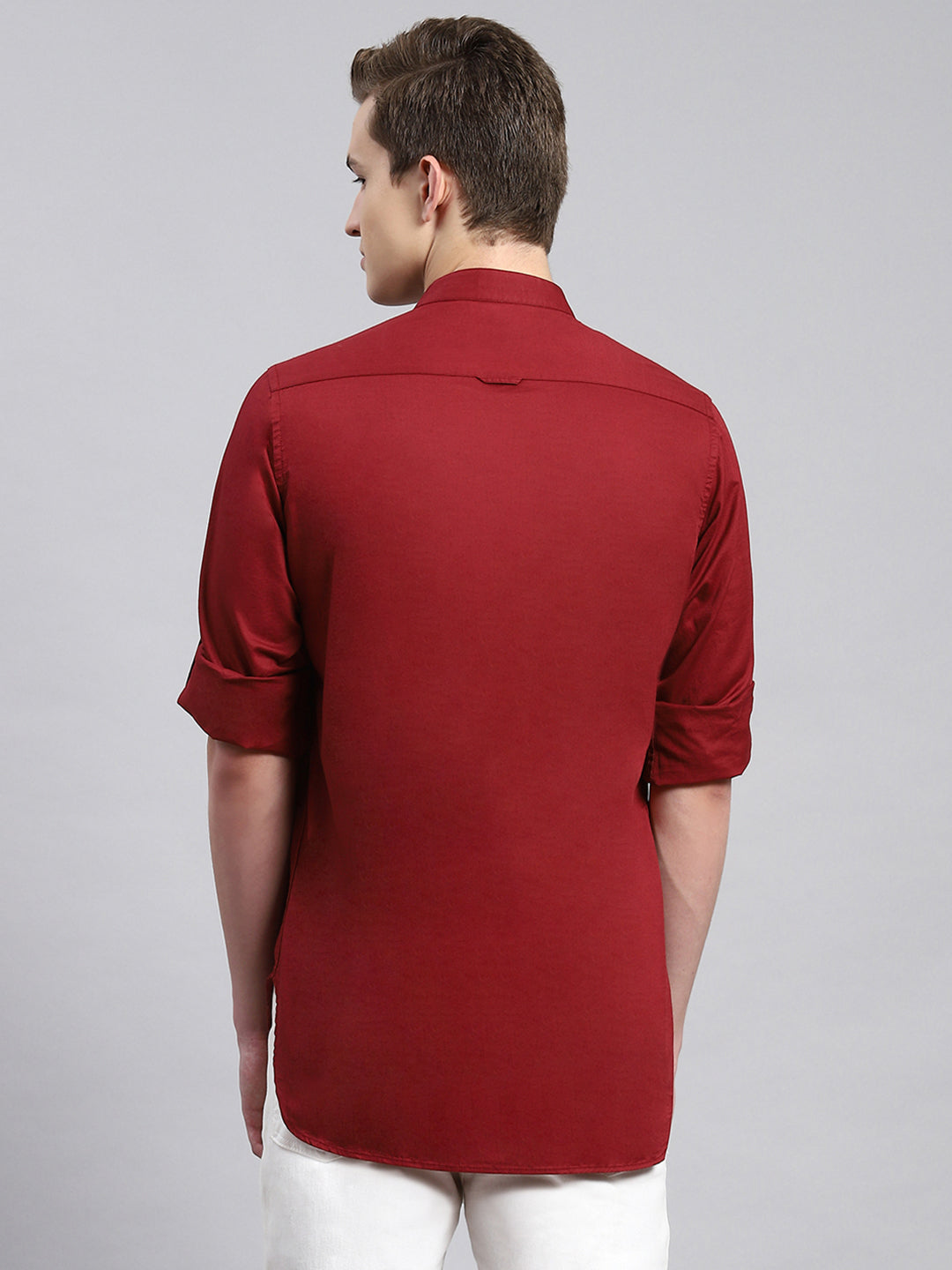 Men Maroon Solid Shirt