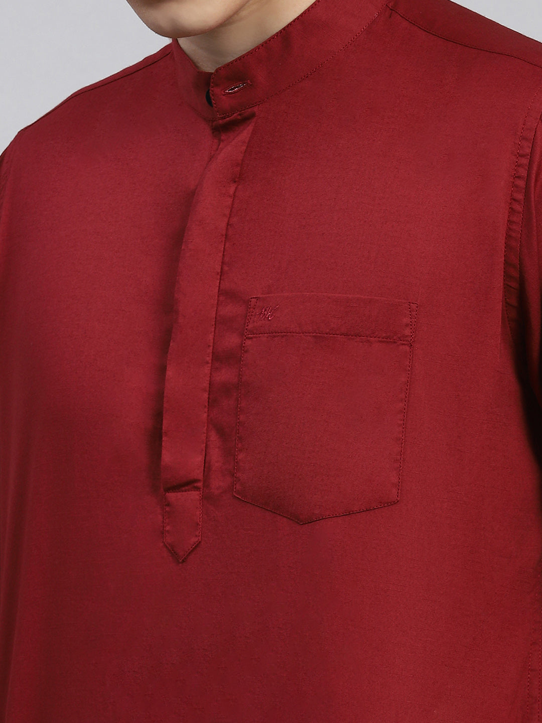 Men Maroon Solid Shirt