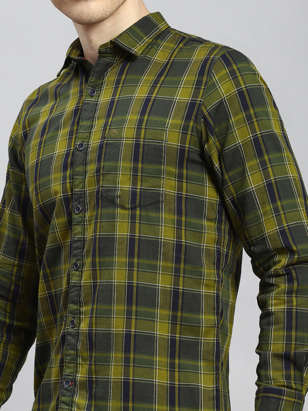 Men Green Check Shirt