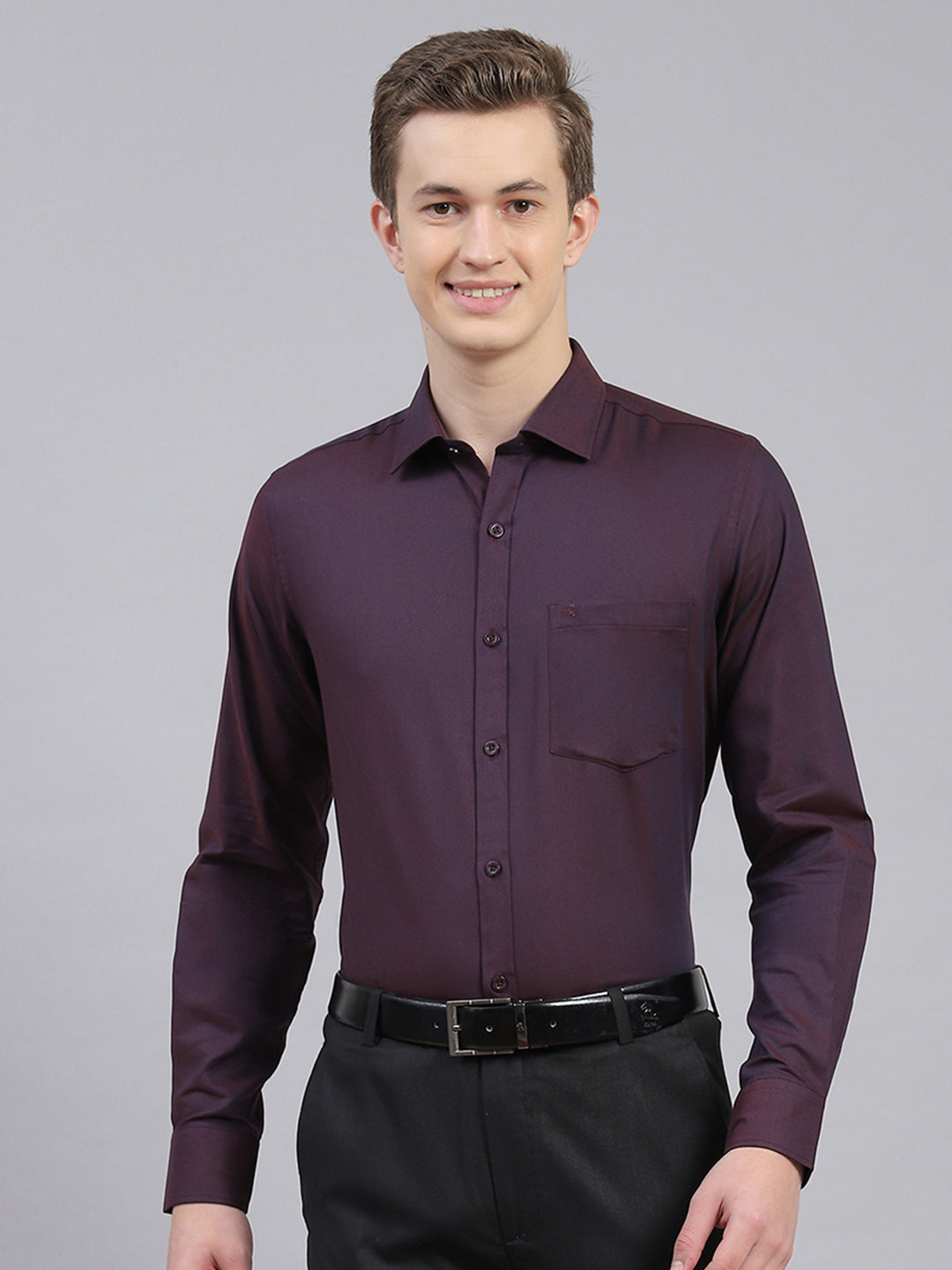 Men Purple Solid Shirt