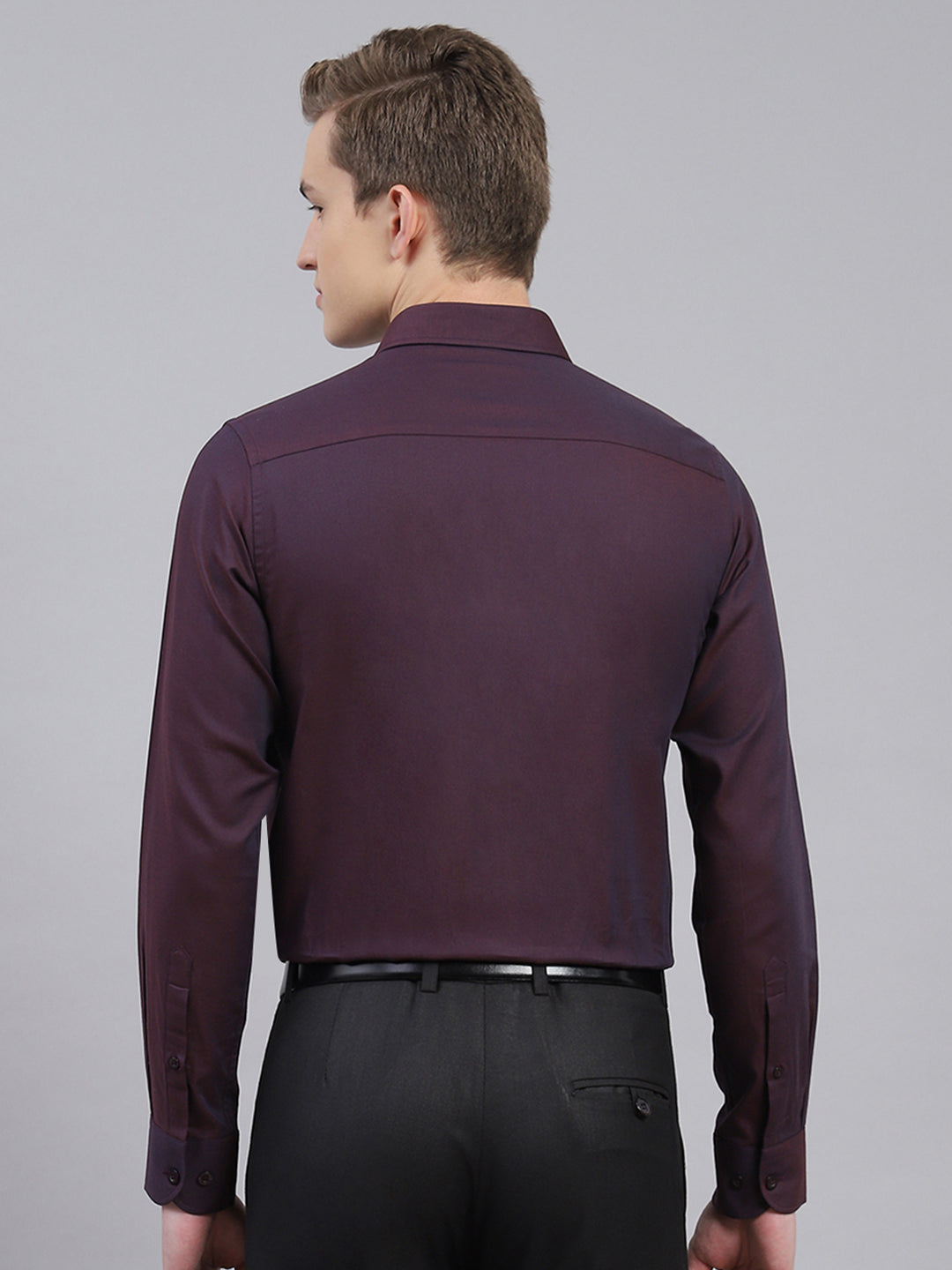 Men Purple Solid Shirt