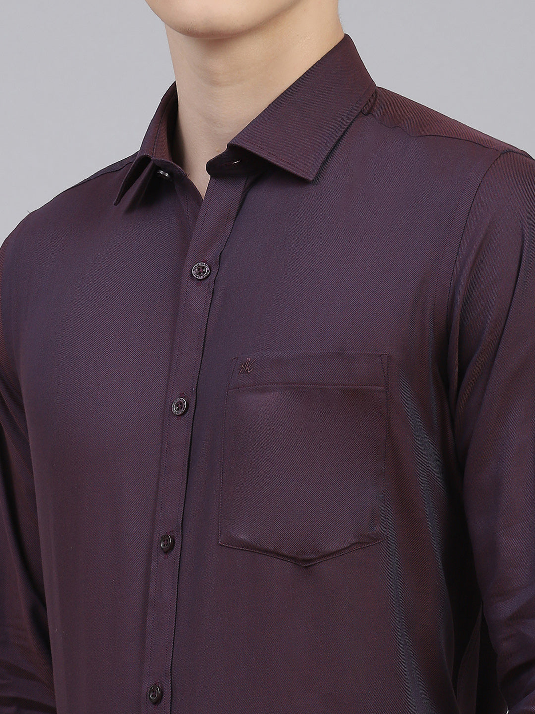 Men Purple Solid Shirt