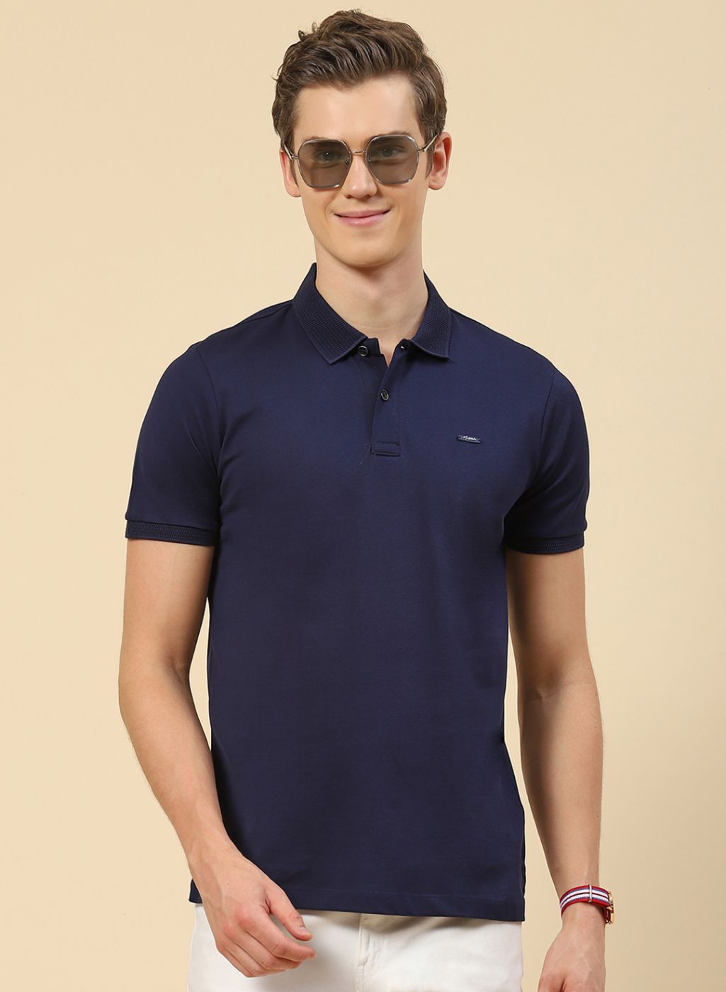 Men NAvy Blue Printed T-Shirt