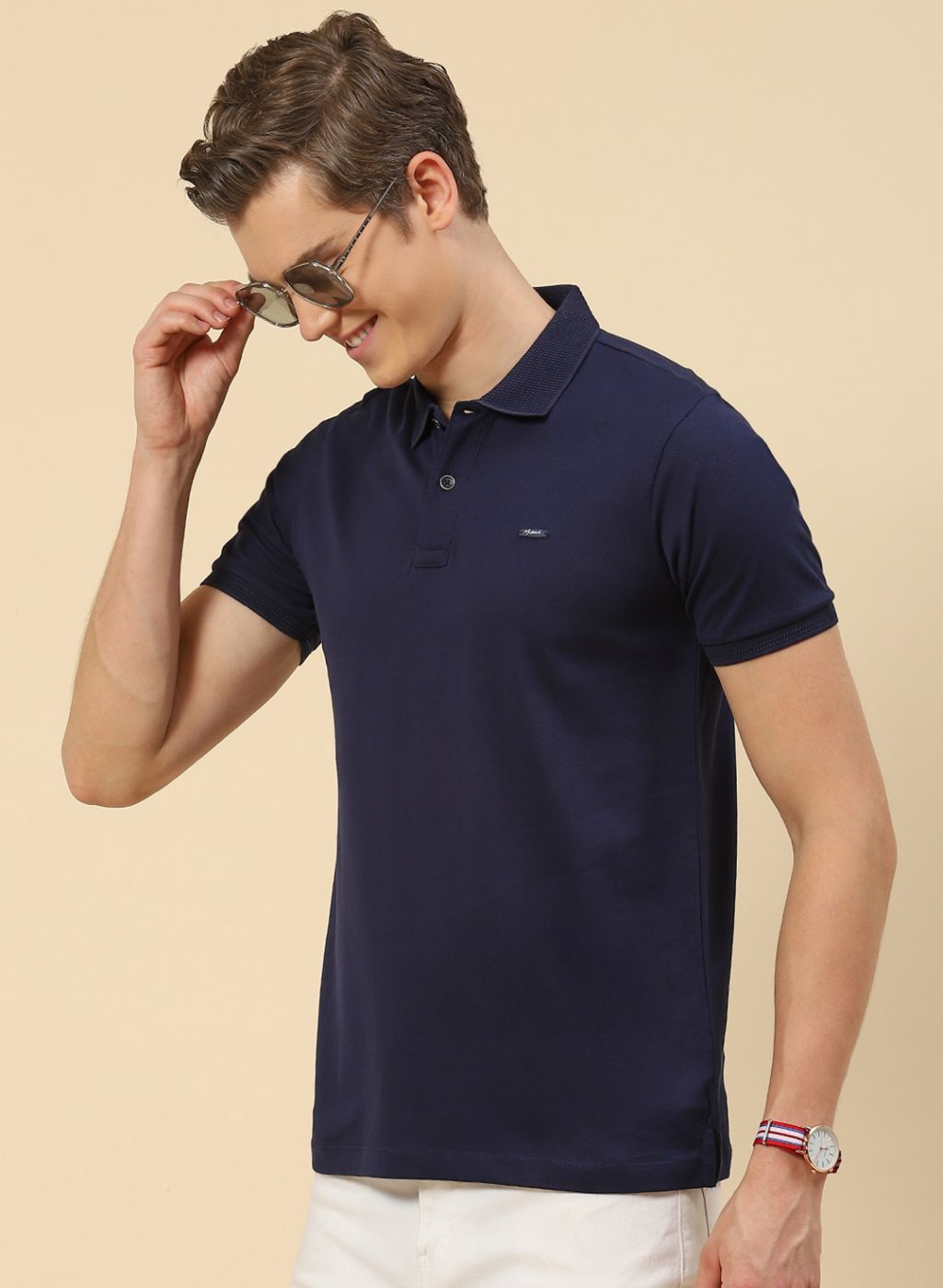 Men NAvy Blue Printed T-Shirt