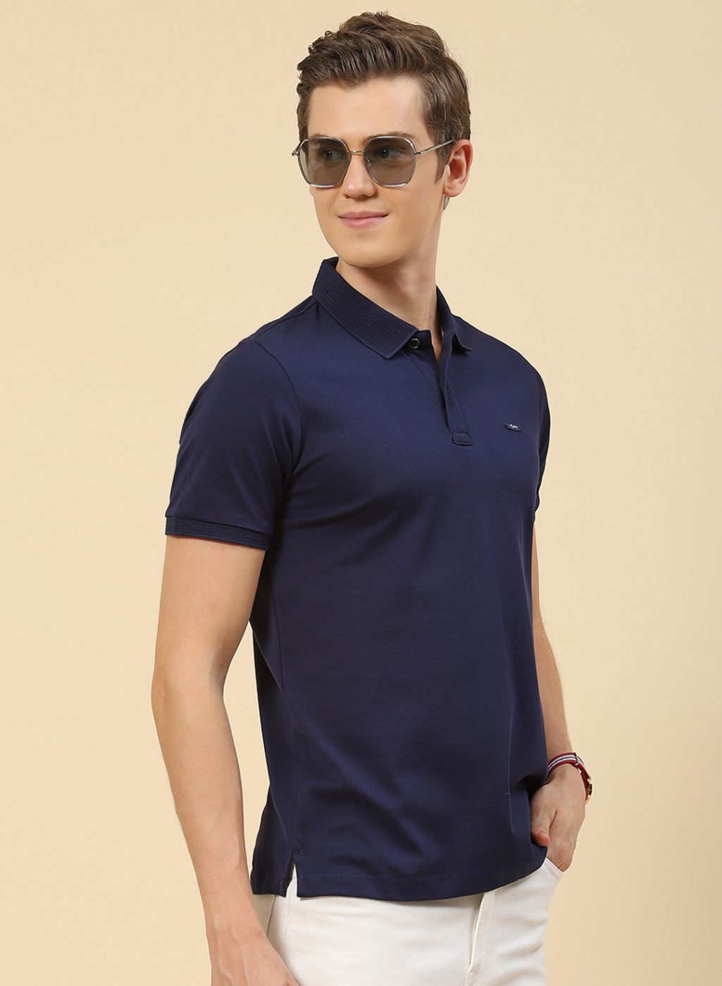 Men NAvy Blue Printed T-Shirt