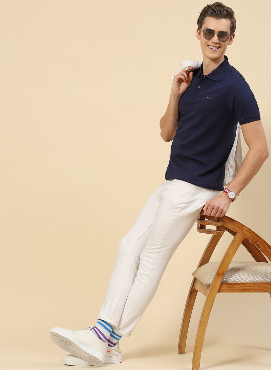 Men NAvy Blue Printed T-Shirt