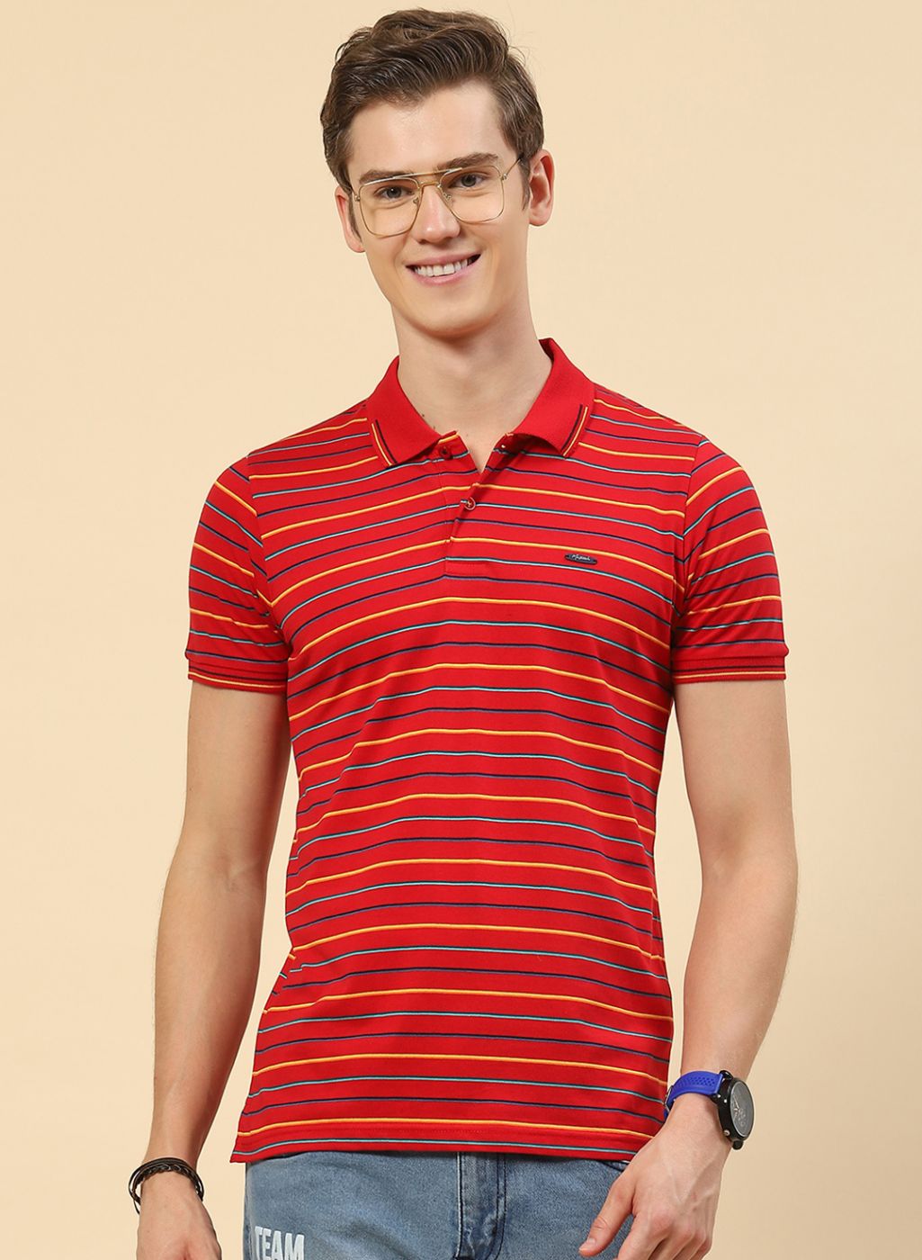 Men Red Stripe T-Shirt