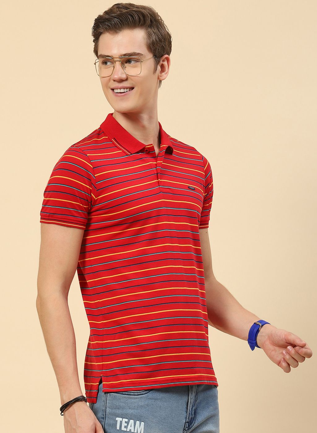 Men Red Stripe T-Shirt