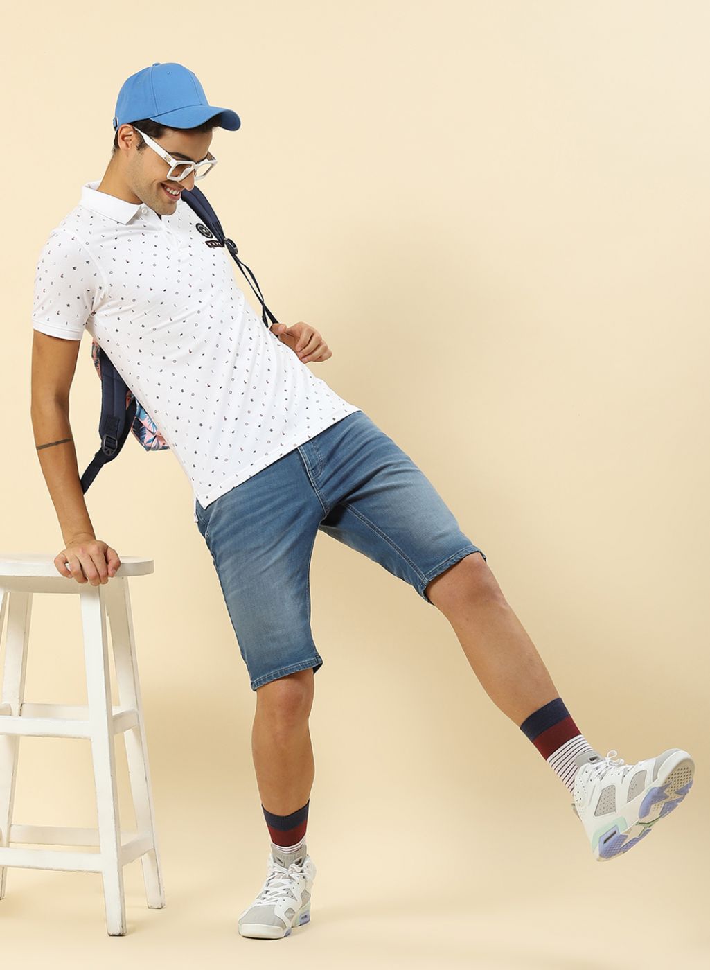 Men White Printed T-Shirt