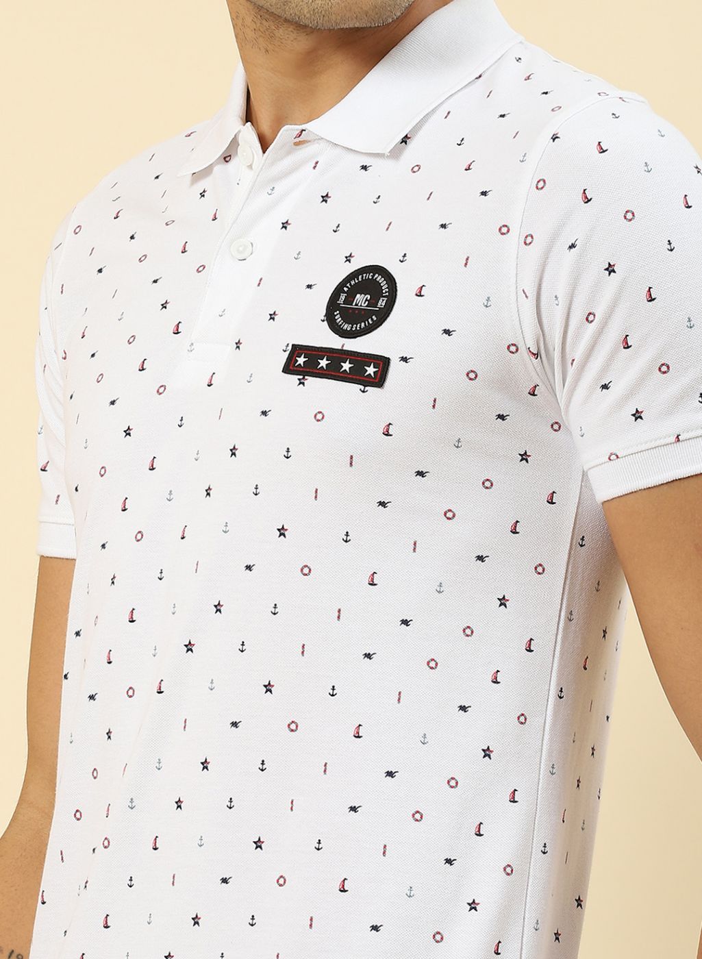 Men White Printed T-Shirt