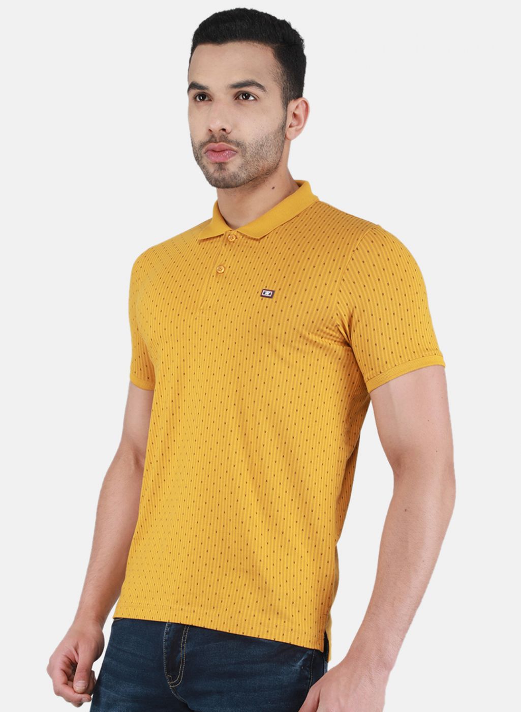 Men Mustard Printed T-Shirt