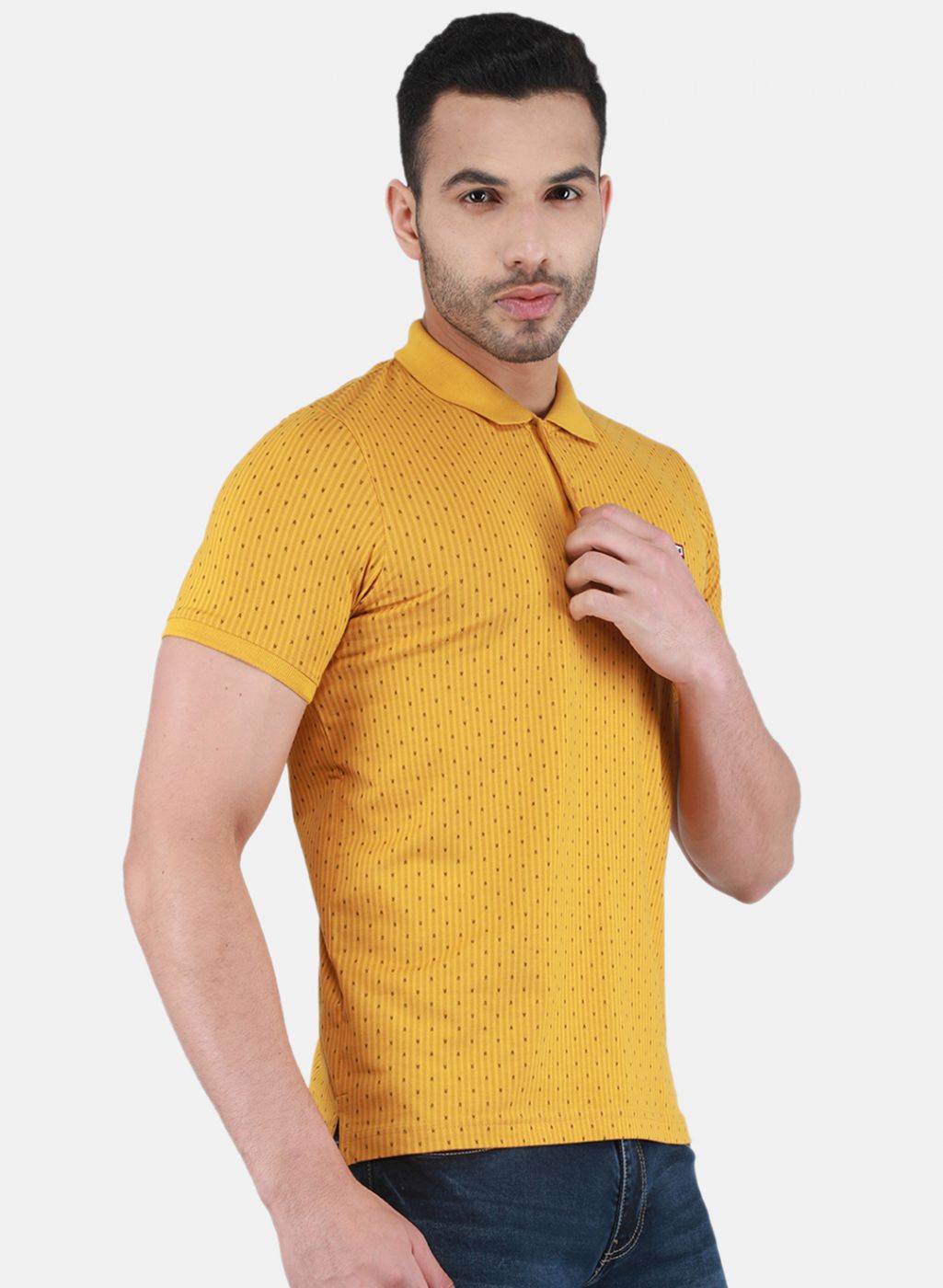 Men Mustard Printed T-Shirt