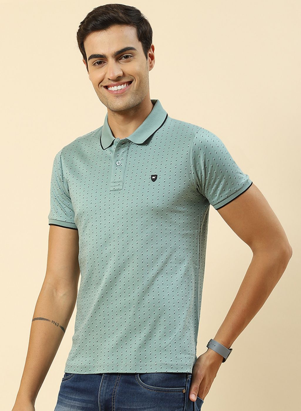 Men Green Printed T-Shirt