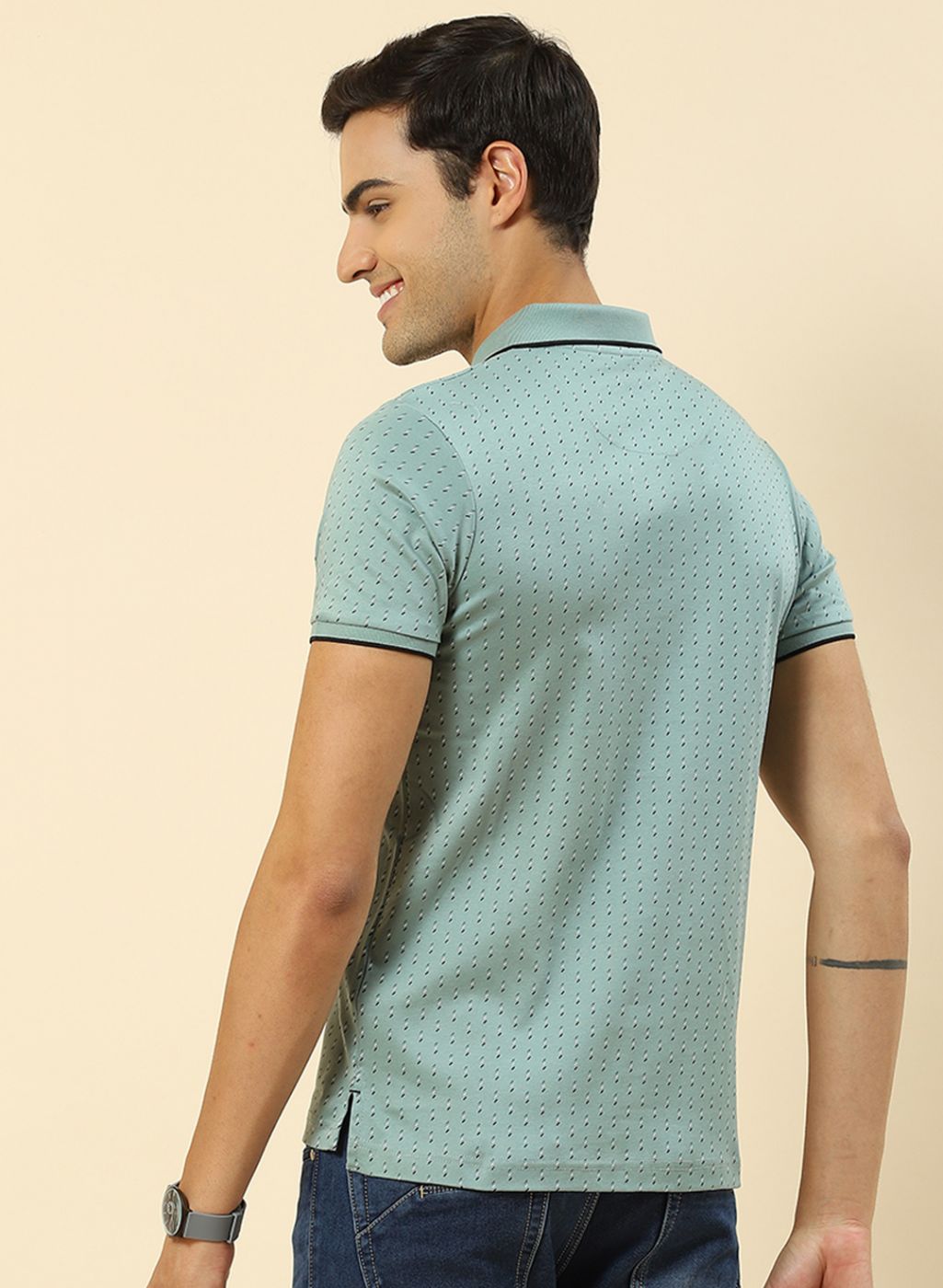 Men Green Printed T-Shirt