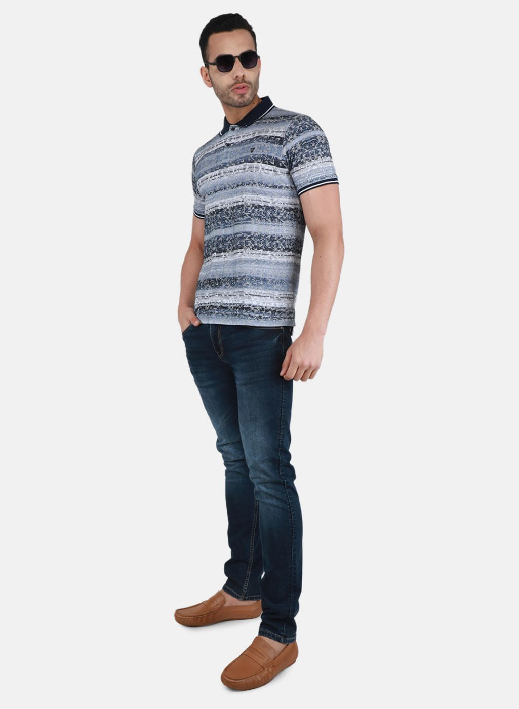 Men Blue Printed T-Shirt