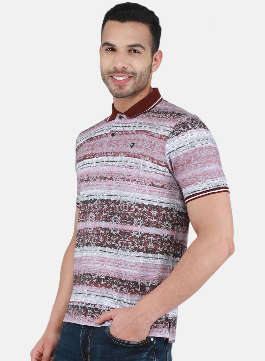 Men Maroon Printed T-Shirt