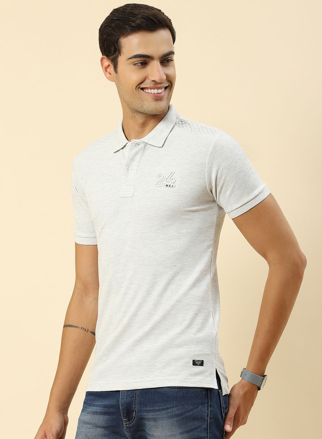 Men Grey Printed T-Shirt