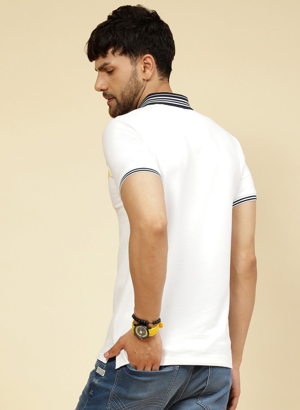 Men White Printed T-Shirt